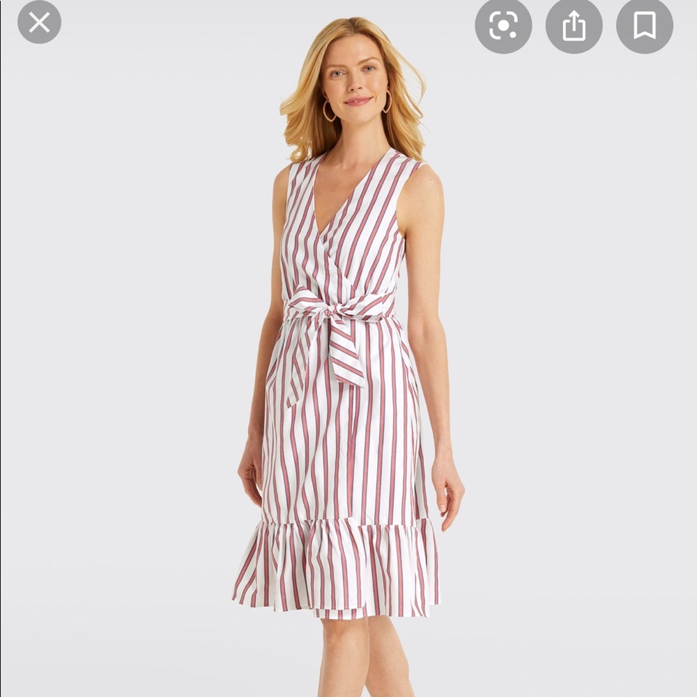 Draper James Stripe Faux Wrap Tank Dress